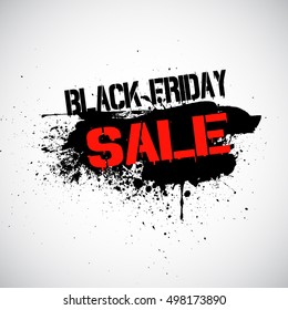grunge black friday sale background and sign icon label tag red isolated on white