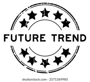 Grunge black future trend word round rubber seal stamp on white background
