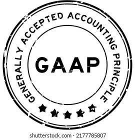 Grunge black GAAP Generally accepted accounting principles word round rubber seal stamp on white background