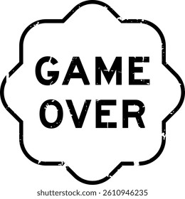 Grunge black game over word rubber seal stamp on white background