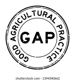 Grunge black GAP (abbreviation of good agricultural practice) word round rubber seal stamp on white background