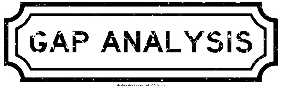 Grunge black gap analysis word rubber seal stamp on white background