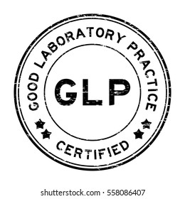 Grunge black GLP (Good Laboratory Practice) certified round rubber stamp