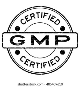 Grunge black GMP (Good Manufacturing Practice) certified rubber stamp