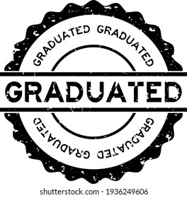 Grunge black graduated word round rubber seal stamp on white background