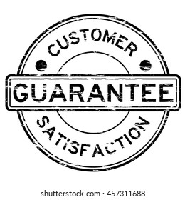 Grunge black guarantee and customer satisfaction stamp on white background