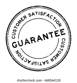 Grunge black guarantee and customer satisfaction rubber stamp on white background