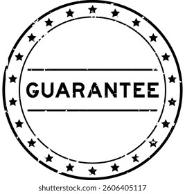 Grunge black guarantee word round rubber seal stamp on white background