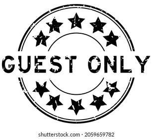 Grunge Black Guest Only Word Star Stock Vector (Royalty Free ...
