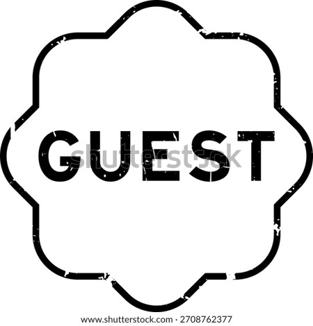 Grunge black guest word square rubber seal stamp on white background