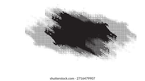 Grunge patrón de punto de semitono negro, mancha irregular, elemento de diseño de Vector, diseño de fondo