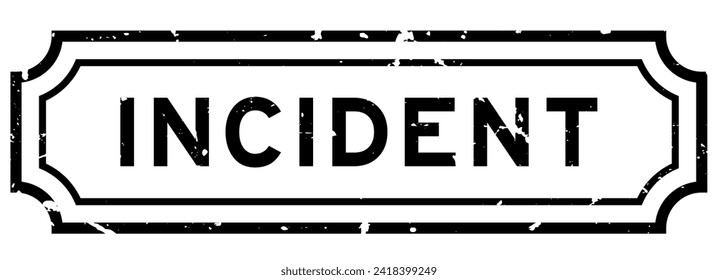 Grunge black incident word rubber seal stamp on white background