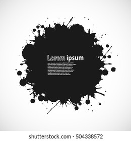 Grunge black ink background. Vector Illustration