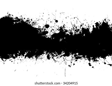 Grunge black ink banner with room to add your own text