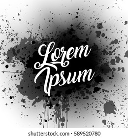 Grunge Black ink blots Background. Texture Vector. Simply Place illustration over any Object to Create grungy Effect . abstract, splattered , dirt. Black dark splash on white background