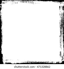 grunge black ink border background, vector paint brush, design element