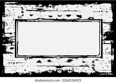 Grunge Black Ink Ornament Square Frame, An Eye-catching Decorative Piece, white background in vector EPS format.