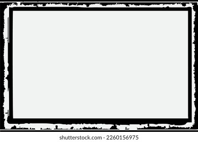Grunge Black Ink Ornament Square Frame, An Eye-catching Decorative Piece, white background in vector EPS format.