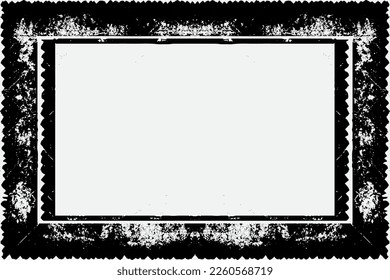 Grunge Black Ink Ornament Square Frame, An Eye-catching Decorative Piece, white background in vector EPS format.