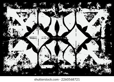 Grunge Black Ink Ornament Square Frame, An Eye-catching Decorative Piece, white background in vector EPS format.