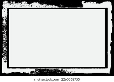 Grunge Black Ink Ornament Square Frame, An Eye-catching Decorative Piece, white background in vector EPS format.