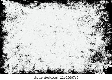 Grunge Black Ink Ornament Square Frame, An Eye-catching Decorative Piece, white background in vector EPS format.