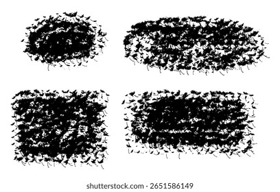 Grunge black ink paint splash splatter vector illustration set