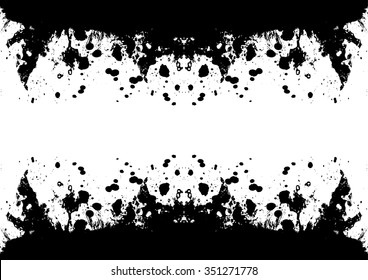 Grunge black ink splatter background. vector illustration