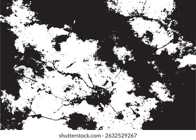 Grunge Black Ink Splatter Texture on White Background