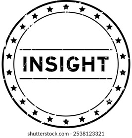 Grunge black insight word round rubber seal stamp on white background