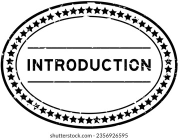 Grunge black introduction word oval rubber seal stamp on white background