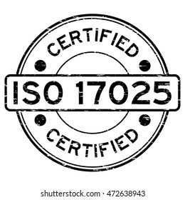 Grunge black ISO 17025 certified rubber stamp svg