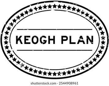 Grunge black keogh plan word oval rubber seal stamp on white background