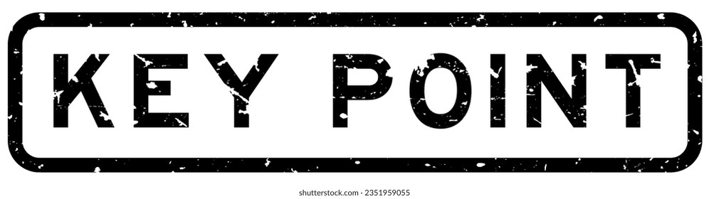 Grunge black key point word square rubber seal stamp on white background