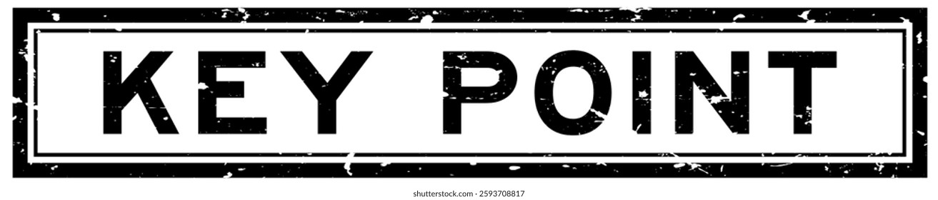 Grunge black key point word square rubber seal stamp on white background