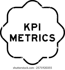 Grunge black KPI (Abbreviation of key performance indicator) metrics word square rubber seal stamp on white background