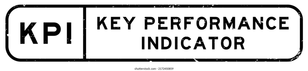 Grunge black KPI key performance indicator word square rubber seal stamp on white background