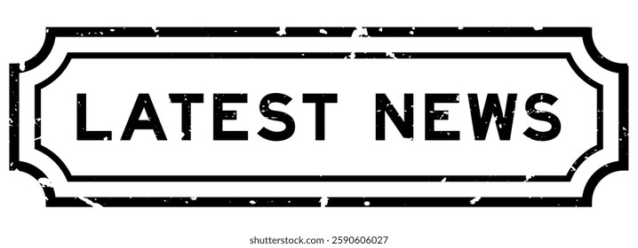 Grunge black latest news word rubber seal stamp on white background