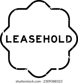 Grunge black leasehold word rubber seal stamp on white background