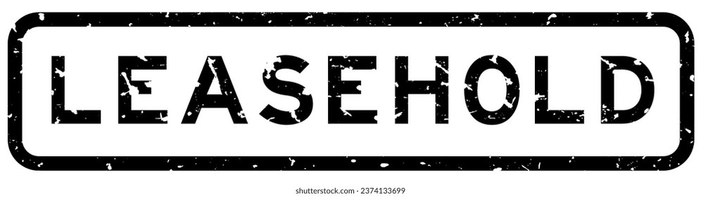 Grunge black leasehold word square rubber seal stamp on white background