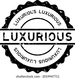 Grunge black luxurious word round rubber seal stamp on white background