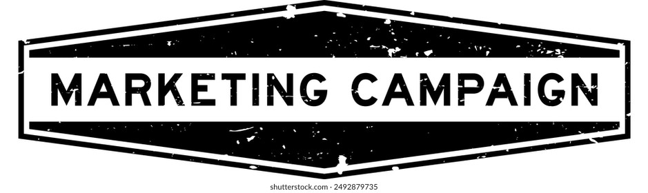 Grunge black marketing campaign word hexagon rubber seal stamp on white background