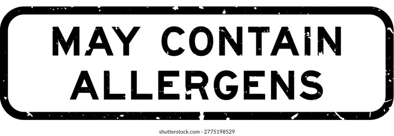 Grunge black may contain allergens word square rubber seal stamp on white background