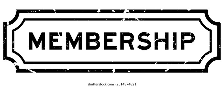 Grunge black membership word rubber seal stamp on white background