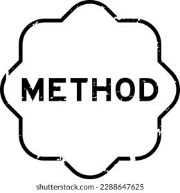 Grunge black method word rubber seal stamp on white background