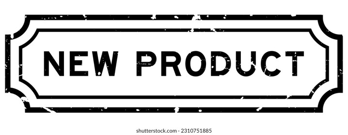 Grunge black new product word rubber seal stamp on white background