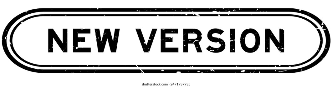 Grunge black new version word rubber seal stamp on white background