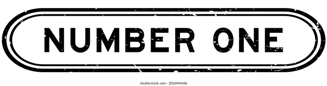 Grunge black number one word rubber seal stamp on white background