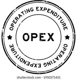 Grunge black OPEX operating expendiure word round rubber seal stamp on white background