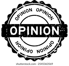 Grunge black opinion word round rubber seal stamp on white background